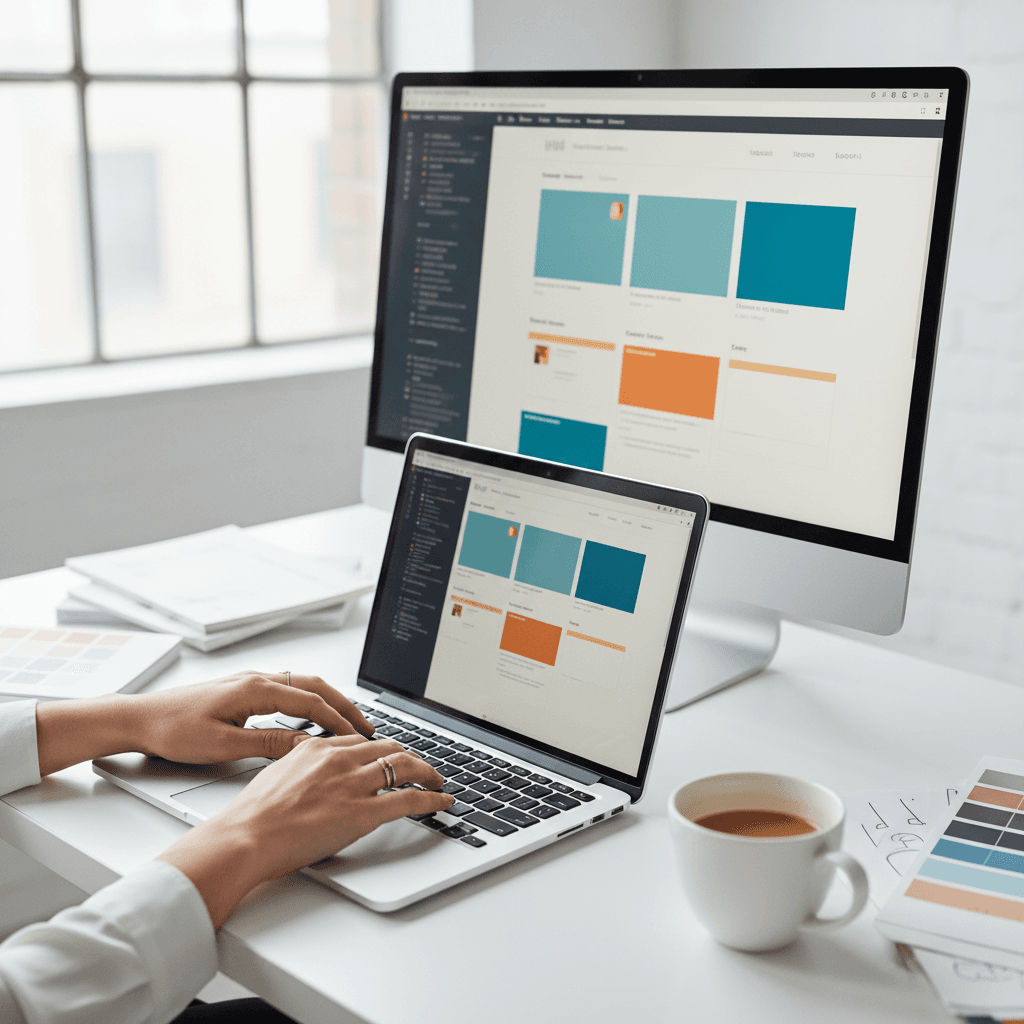 Web design professional at work