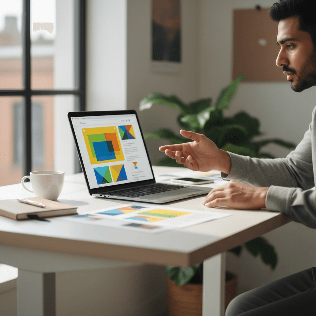 Web designer creating custom website interface